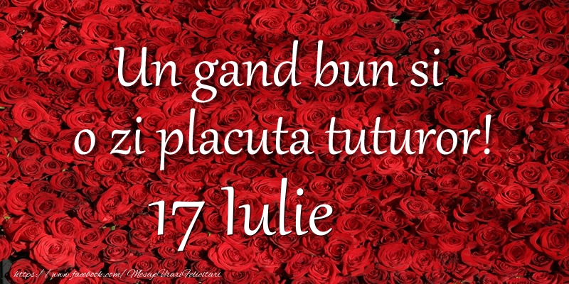Un gand bun si  o zi placuta tuturor! Iulie 17