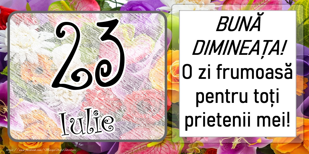 23 Iulie - BUNĂ DIMINEAȚA! O zi frumoasă pentru toți prietenii mei!
