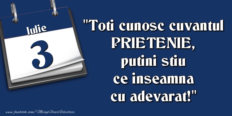 Toti cunosc cuvantul PRIETENIE, putini stiu ce inseamna cu adevarat! 3 Iulie