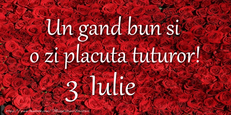 Un gand bun si  o zi placuta tuturor! Iulie 3