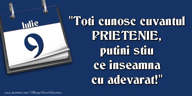 Toti cunosc cuvantul PRIETENIE, putini stiu ce inseamna cu adevarat! 9 Iulie