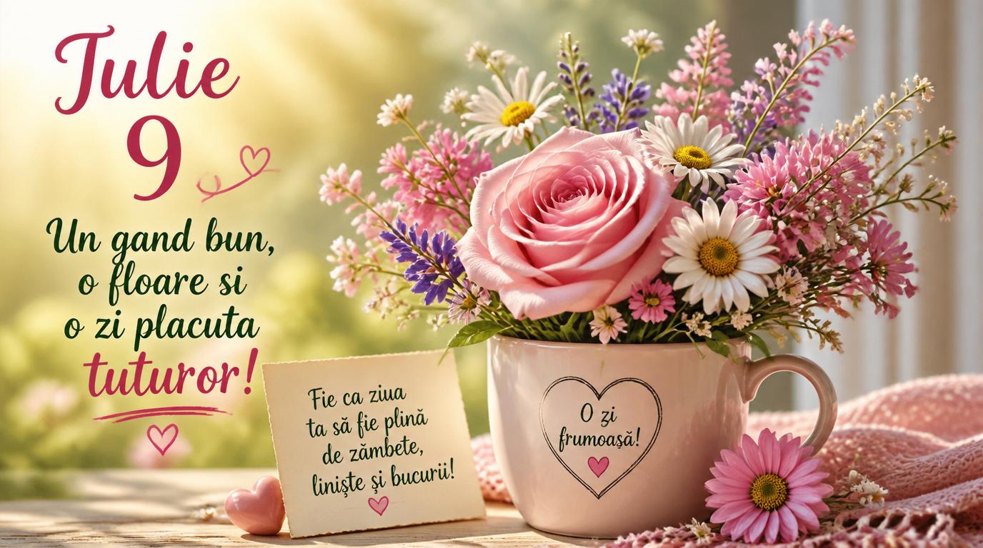Felicitari de 9 Iulie - Iulie 9 - Un gand bun, o floare si o zi placuta tuturor!