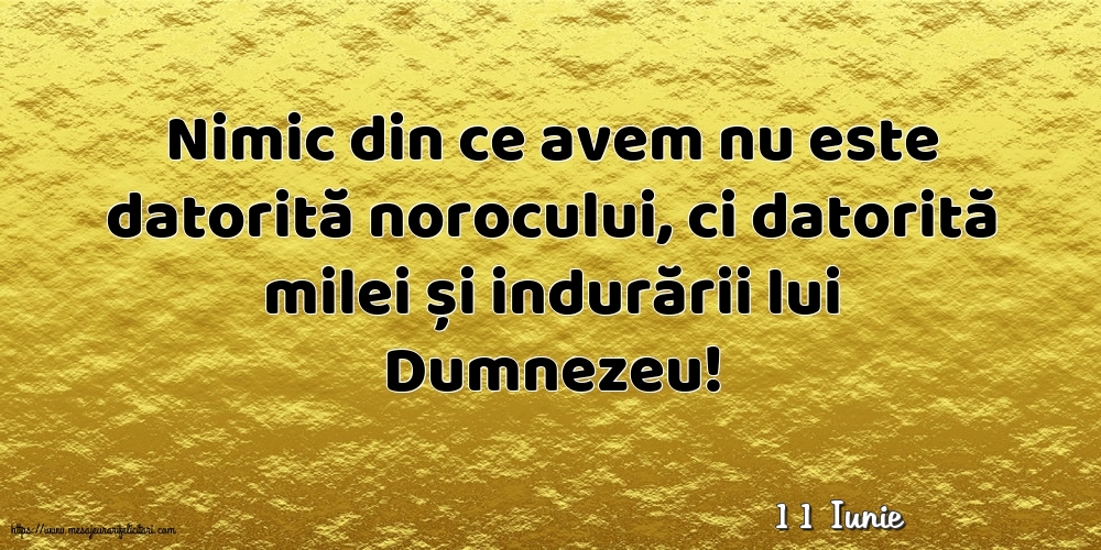 Felicitari de 11 Iunie - 11 Iunie - Nimic din ce avem nu este datorită norocului