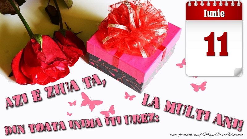 Iunie 11 Azi e ziua ta, din toata inima iti urez: La multi ani!