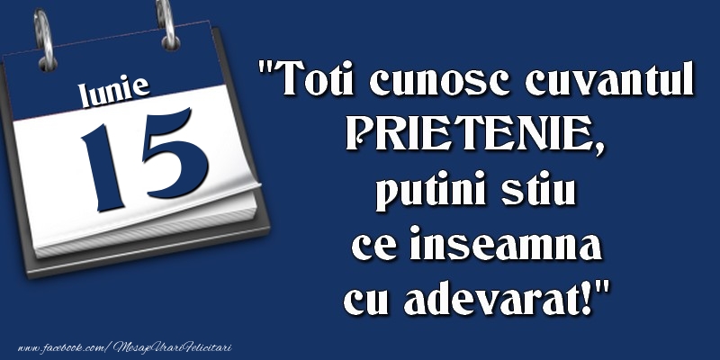Toti cunosc cuvantul PRIETENIE, putini stiu ce inseamna cu adevarat! 15 Iunie