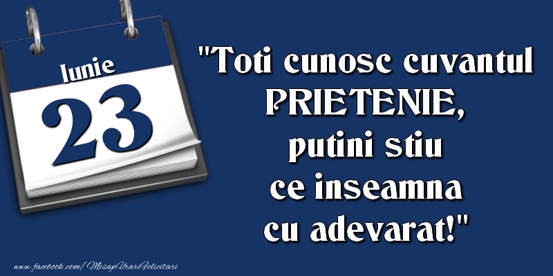 Toti cunosc cuvantul PRIETENIE, putini stiu ce inseamna cu adevarat! 23 Iunie