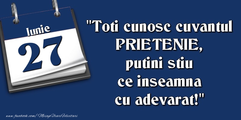 Toti cunosc cuvantul PRIETENIE, putini stiu ce inseamna cu adevarat! 27 Iunie