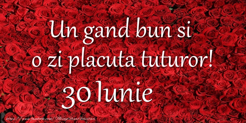Felicitari de 30 Iunie - Un gand bun si  o zi placuta tuturor! Iunie 30