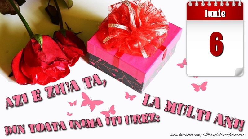 Iunie 6 Azi e ziua ta, din toata inima iti urez: La multi ani!