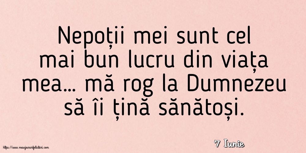 Felicitari de 7 Iunie - 7 Iunie - Nepoții mei sunt cel mai bun lucru din viața mea…