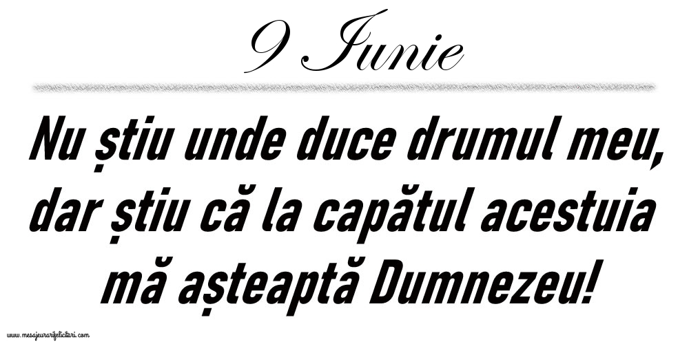 9 Iunie Nu știu unde duce drumul meu...