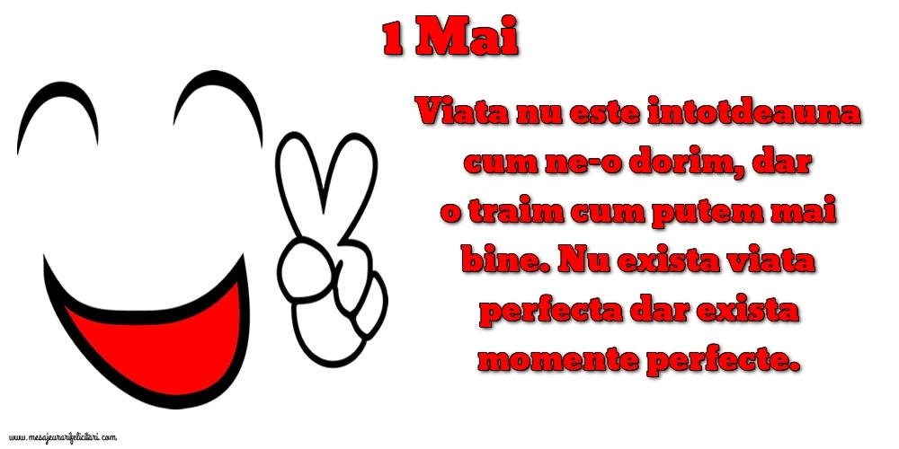1.Mai Viata nu este intotdeauna cum ne-o dorim, dar o traim cum putem mai bine. Nu exista viata perfecta dar exista momente perfecte.