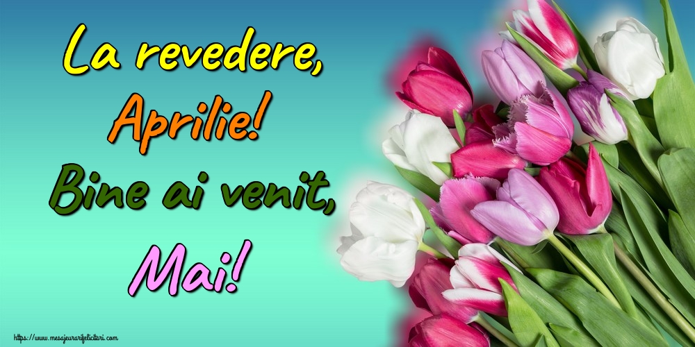 Felicitari de 1 Mai - La revedere, Aprilie! Bine ai venit, Mai!