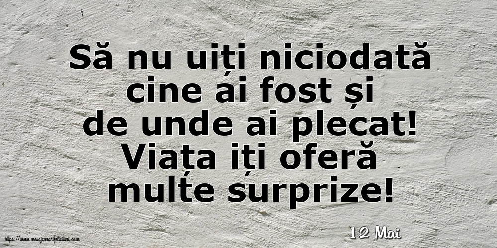 Felicitari de 12 Mai - 12 Mai - Viața iți oferă multe surprize!