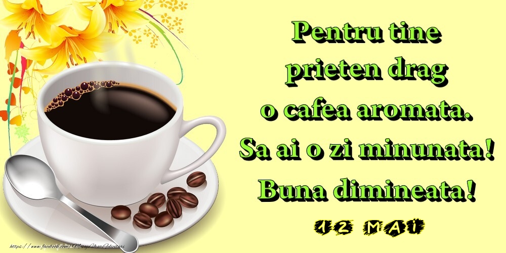 12.Mai -  Pentru tine prieten drag o cafea aromata. Sa ai o zi minunata! Buna dimineata!