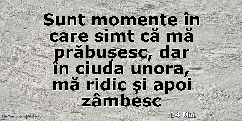 Felicitari de 14 Mai - 14 Mai - Sunt momente în care simt că mă prăbușesc