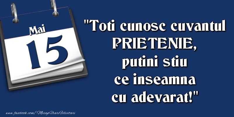Toti cunosc cuvantul PRIETENIE, putini stiu ce inseamna cu adevarat! 15 Mai