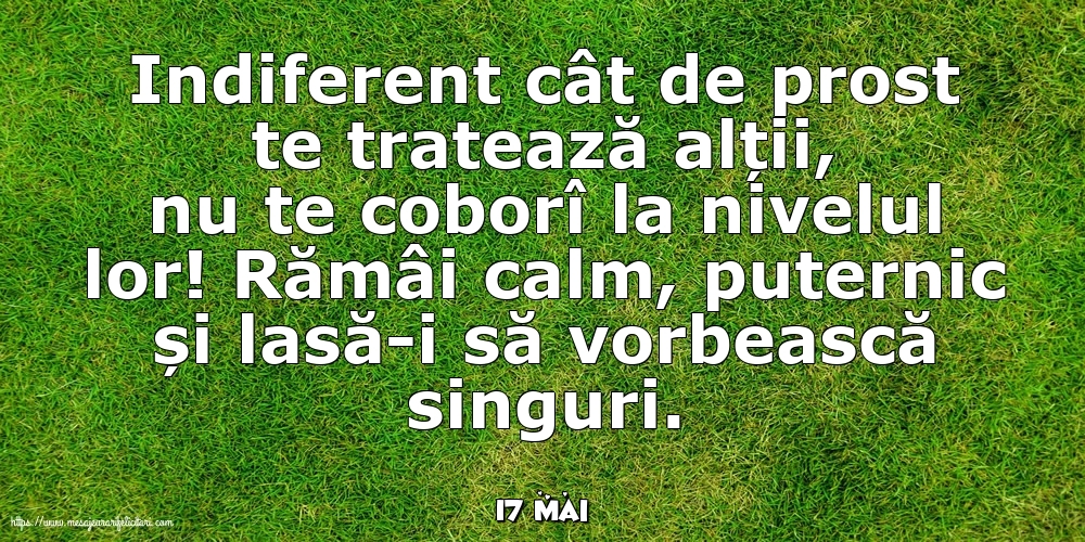 Felicitari de 17 Mai - 17 Mai - Indiferent cât de prost te tratează alții