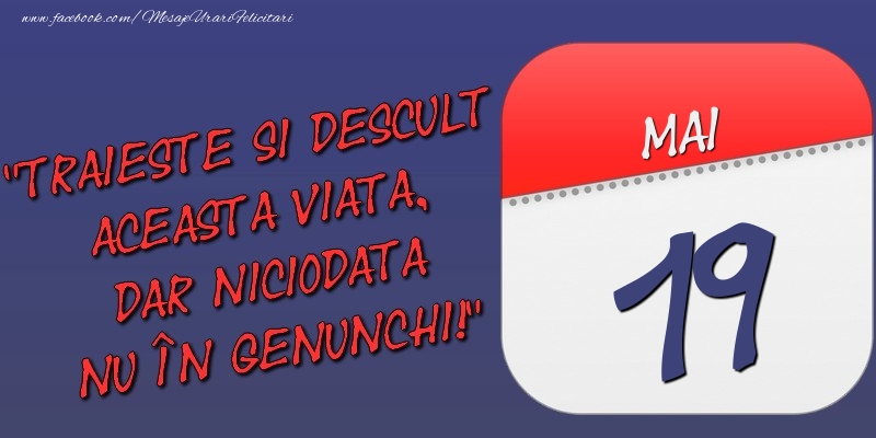 Trăieşte şi desculţ această viaţă, dar niciodată nu în genunchi! 19 Mai