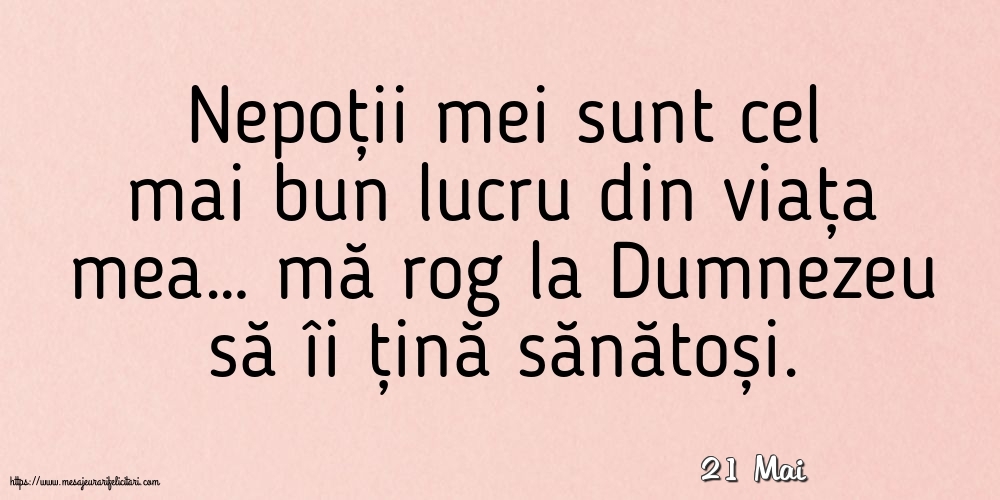 Felicitari de 21 Mai - 21 Mai - Nepoții mei sunt cel mai bun lucru din viața mea…