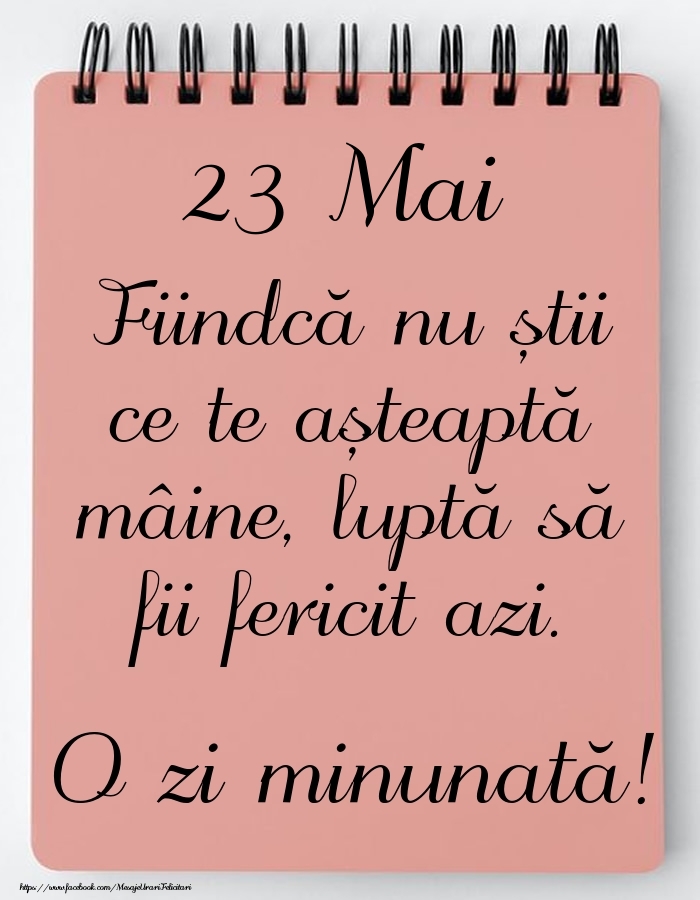 Felicitari de 23 Mai - Mesajul zilei -  23 Mai - O zi minunată!