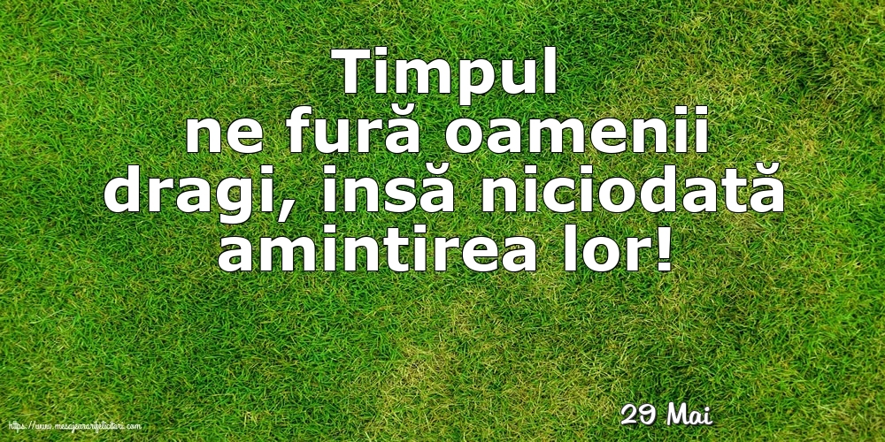 Felicitari de 29 Mai - 29 Mai - Timpul ne fură oamenii dragi...