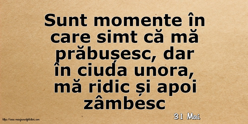 Felicitari de 31 Mai - 31 Mai - Sunt momente în care simt că mă prăbușesc