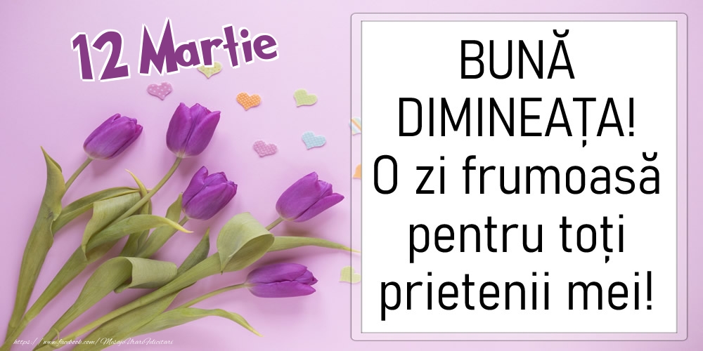 12 Martie - BUNĂ DIMINEAȚA! O zi frumoasă pentru toți prietenii mei!