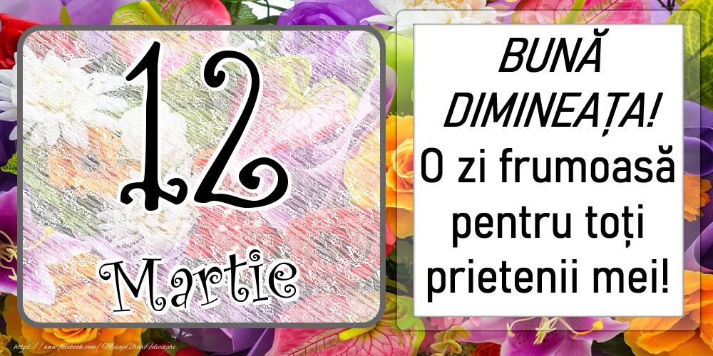 12 Martie - BUNĂ DIMINEAȚA! O zi frumoasă pentru toți prietenii mei!