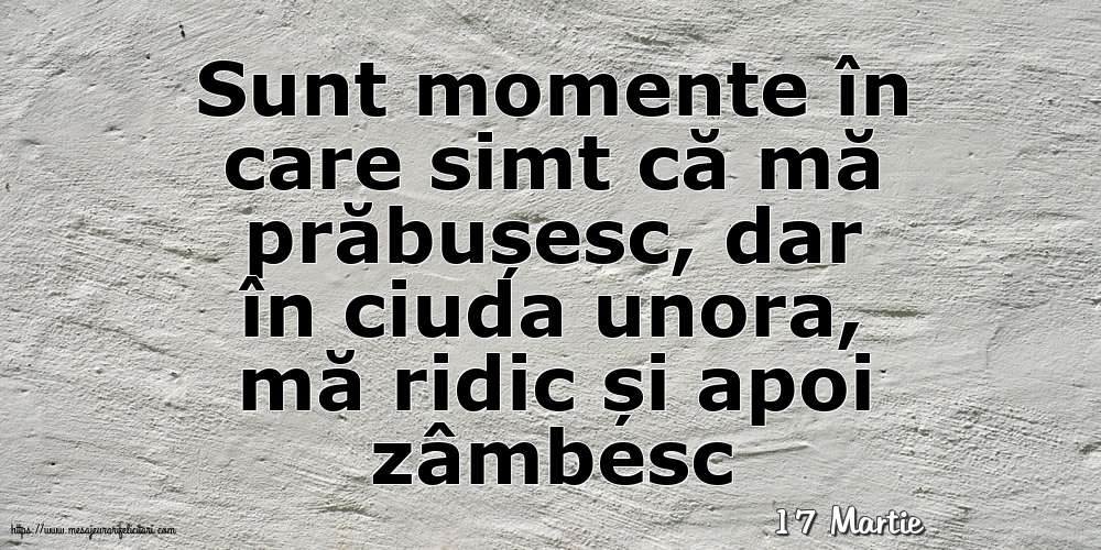 Felicitari de 17 Martie - 17 Martie - Sunt momente în care simt că mă prăbușesc