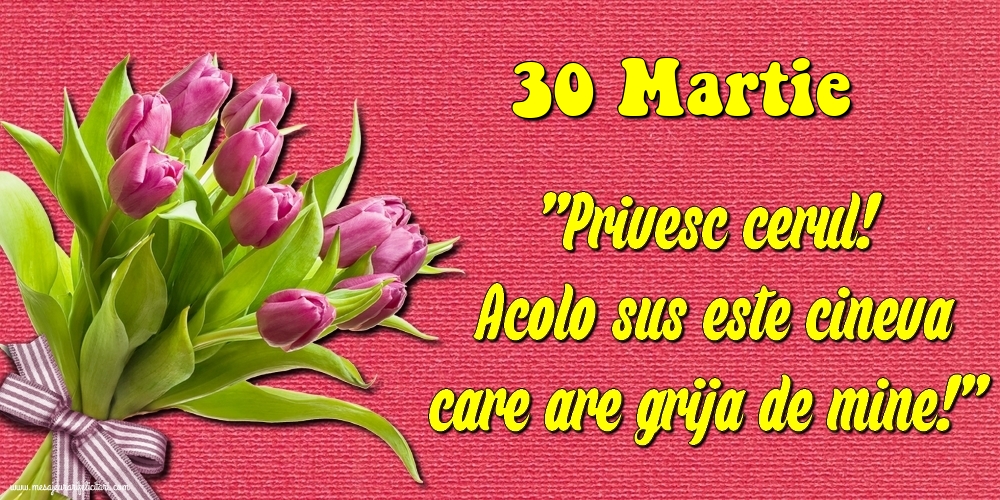 30.Martie Privesc cerul! Acolo sus este cineva care are grija de mine!