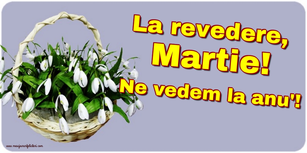 La revedere, Martie! Ne vedem la anu'!