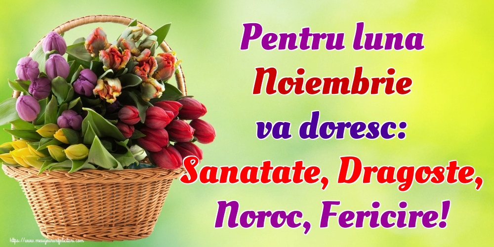 Felicitari de 1 Noiembrie - Pentru luna Noiembrie va doresc: Sanatate, Dragoste, Noroc, Fericire!