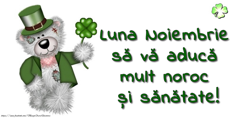Luna Noiembrie să vă aducă mult noroc și sănătate!