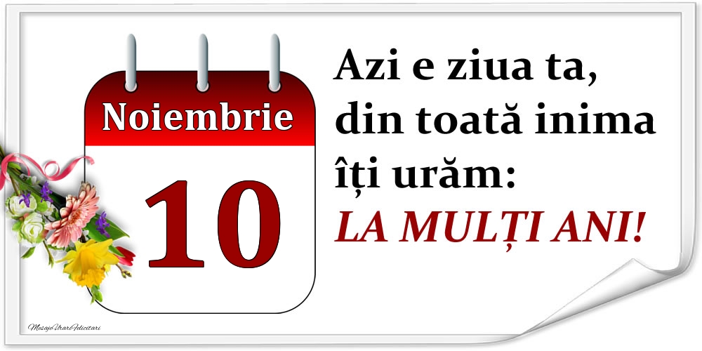 Noiembrie 10 Azi e ziua ta, din toată inima îți urăm: LA MULȚI ANI!
