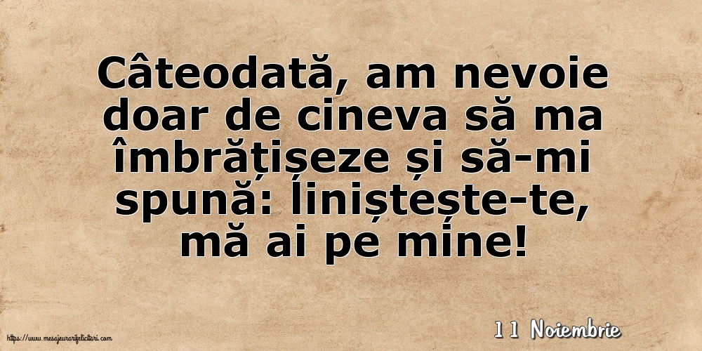 Felicitari de 11 Noiembrie - 11 Noiembrie - Liniștește-te, mă ai pe mine!
