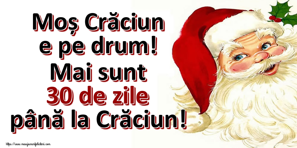 Felicitari de 24 Noiembrie - Moș Crăciun e pe drum! Mai sunt 30 de zile până la Crăciun!