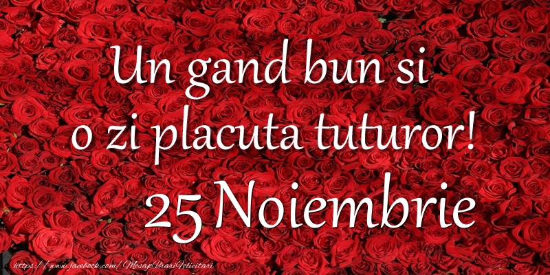 Felicitari de 25 Noiembrie - Un gand bun si  o zi placuta tuturor! Noiembrie 25