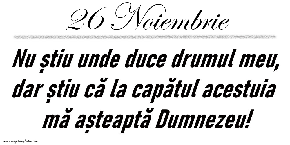 26 Noiembrie Nu știu unde duce drumul meu...