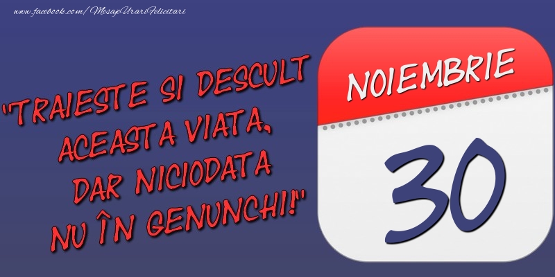 Trăieşte şi desculţ această viaţă, dar niciodată nu în genunchi! 30 Noiembrie