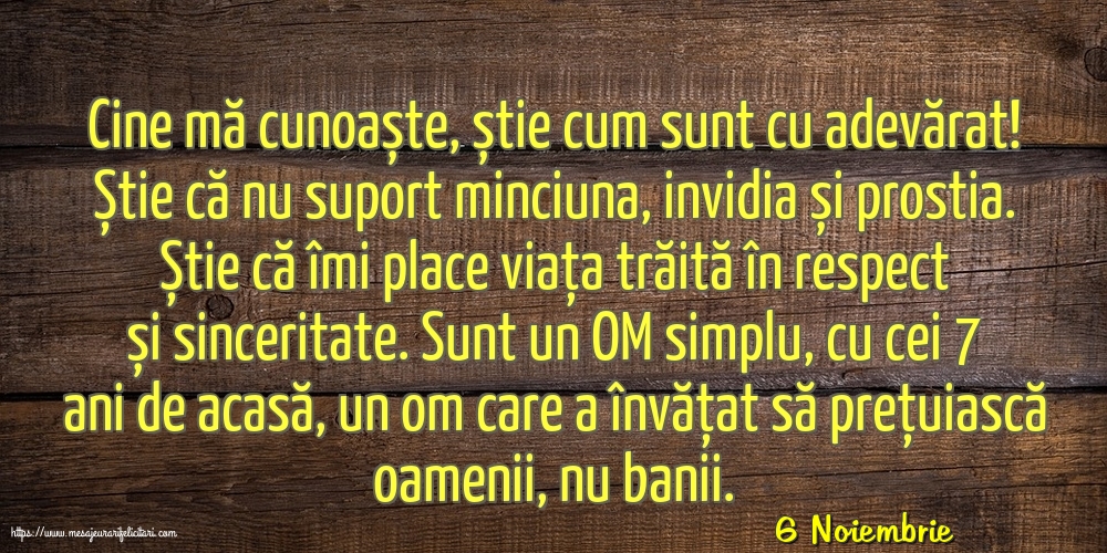 Felicitari de 6 Noiembrie - 6 Noiembrie - Cine mă cunoaște