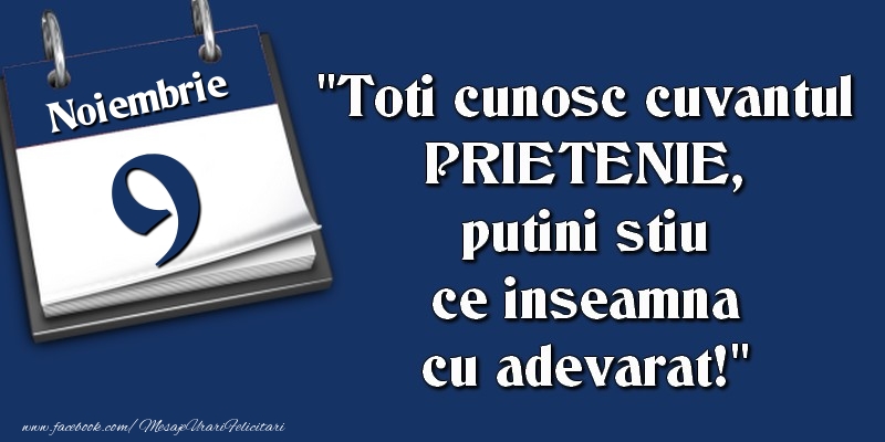 Toti cunosc cuvantul PRIETENIE, putini stiu ce inseamna cu adevarat! 9 Noiembrie