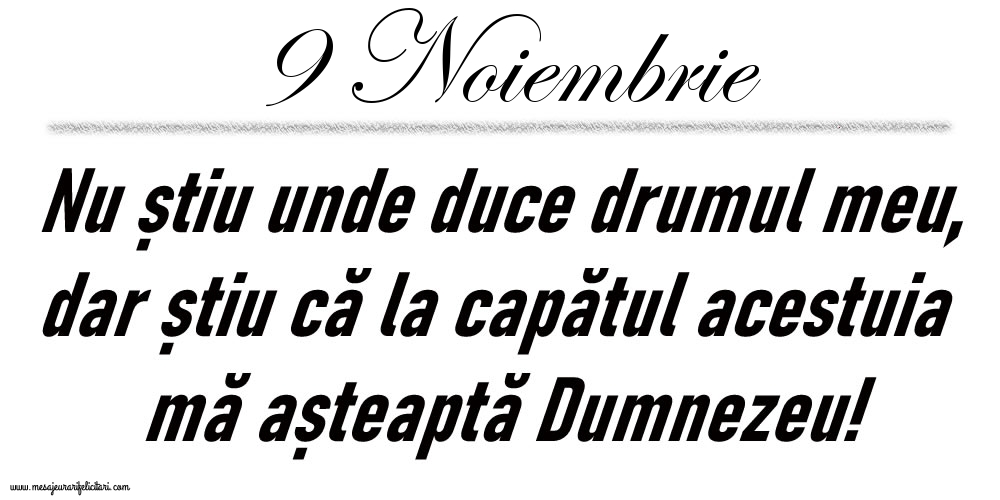 9 Noiembrie Nu știu unde duce drumul meu...