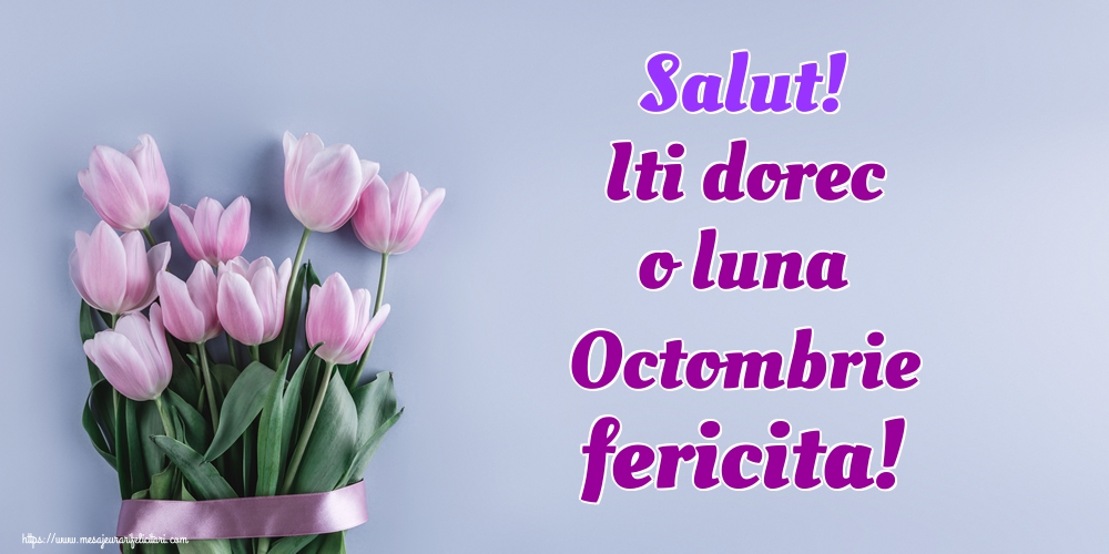 Felicitari de 1 Octombrie - Salut! Iti dorec o luna Octombrie fericita!