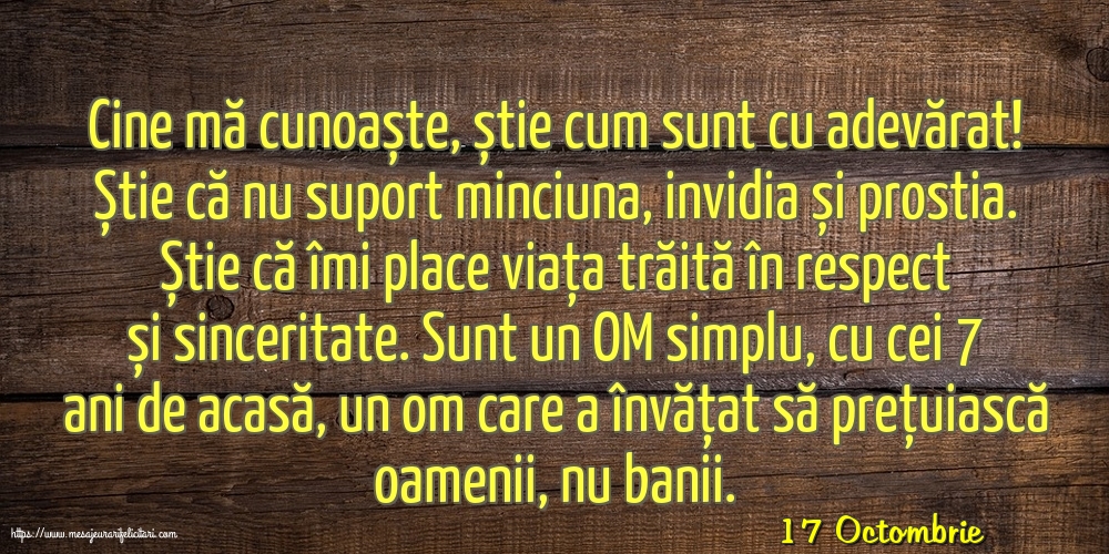 Felicitari de 17 Octombrie - 17 Octombrie - Cine mă cunoaște
