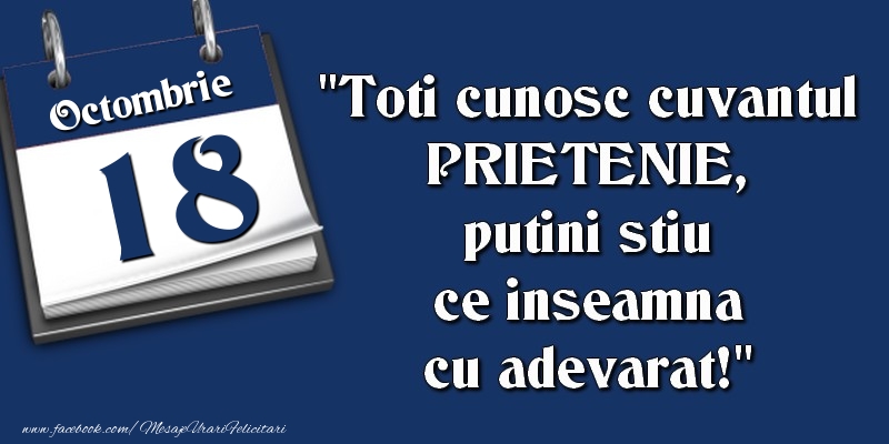 Toti cunosc cuvantul PRIETENIE, putini stiu ce inseamna cu adevarat! 18 Octombrie