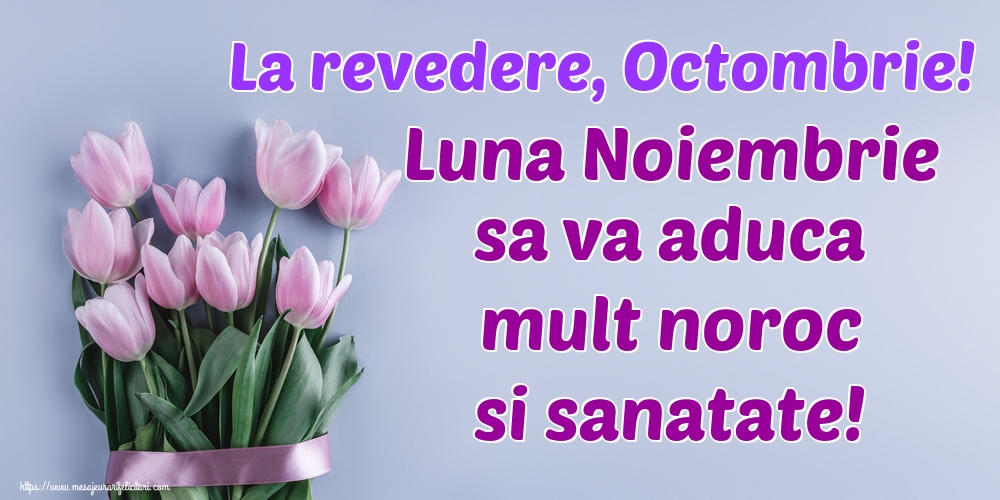 Felicitari de 31 Octombrie - La revedere, Octombrie! Luna Noiembrie sa va aduca mult noroc si sanatate!
