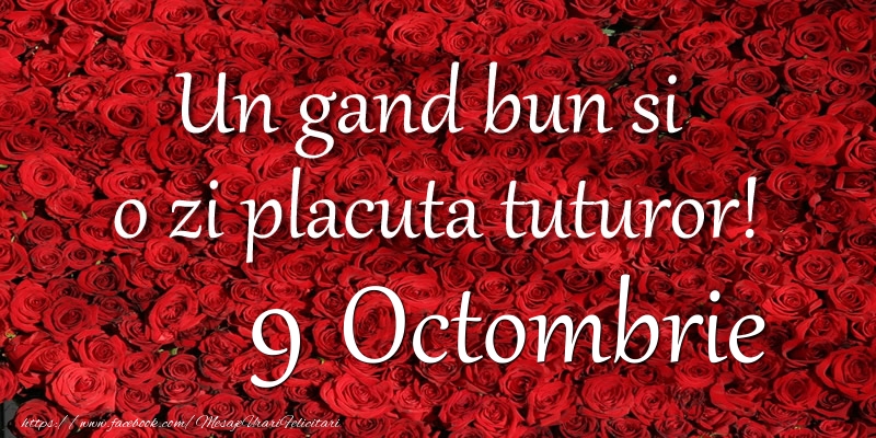 Un gand bun si  o zi placuta tuturor! Octombrie 9