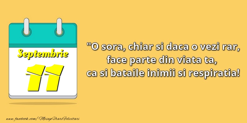 O soră, chiar şi dacă o vezi rar, face parte din viata ta, ca şi bătăile inimii şi respiraţia! 11Septembrie