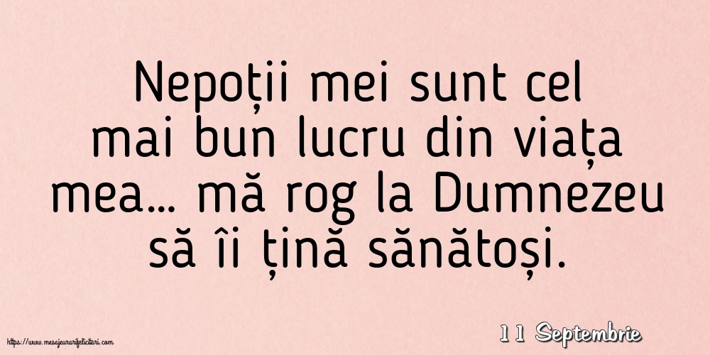 Felicitari de 11 Septembrie - 11 Septembrie - Nepoții mei sunt cel mai bun lucru din viața mea…